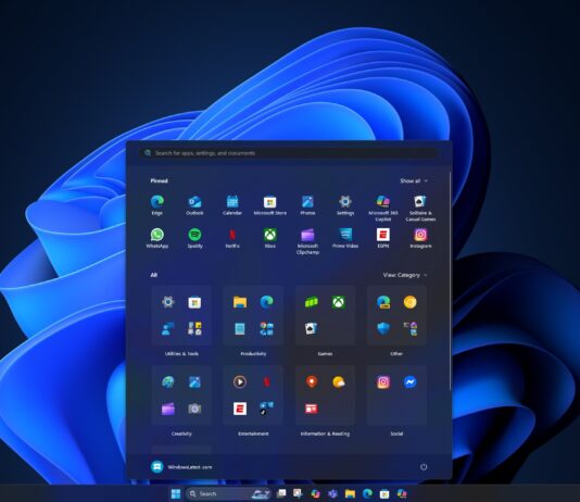 Windows 11 25H2 Start menu